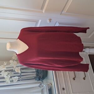 Polo Ralph Lauren Mens Vintage Classic Red‎ Cashmere V-Neck Sweater Size XL